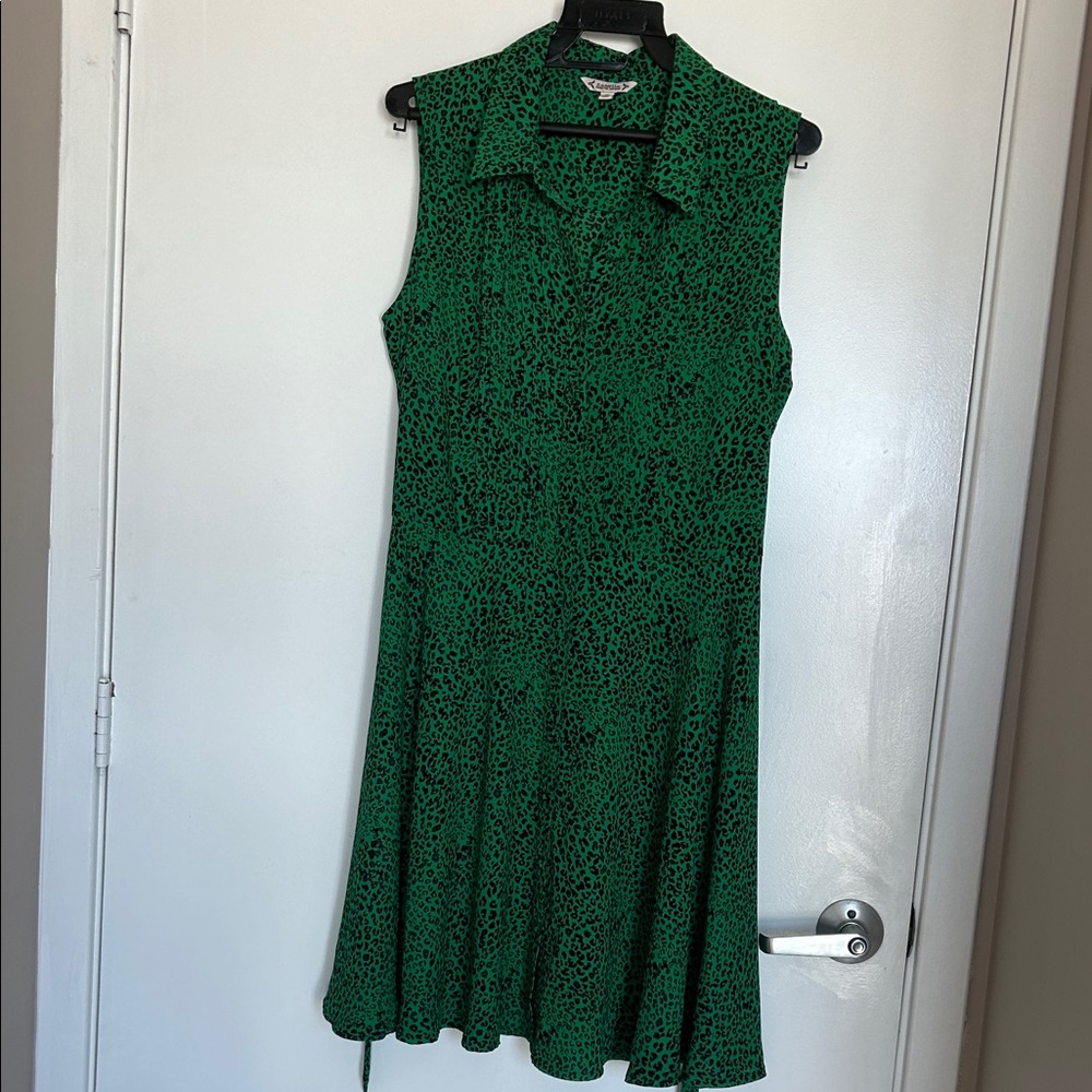 Nanette Lepore Green Patterned Midi Dress